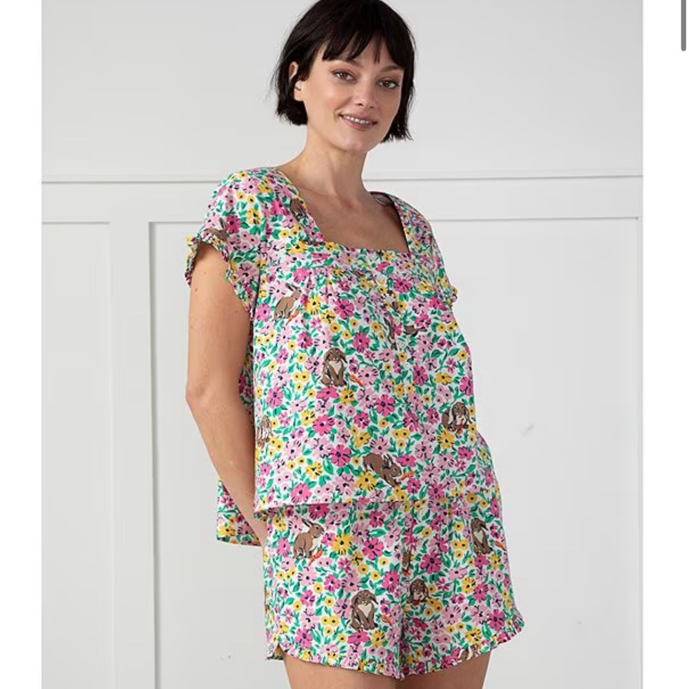PRINTFRESH FLORAL PJ SHORT SET XL